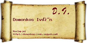 Domonkos Iván névjegykártya